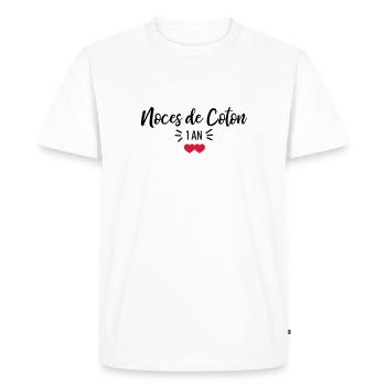 noces de Coton - T-shirt Premium bio Homme - blanc - Devant - Nico (187cm)