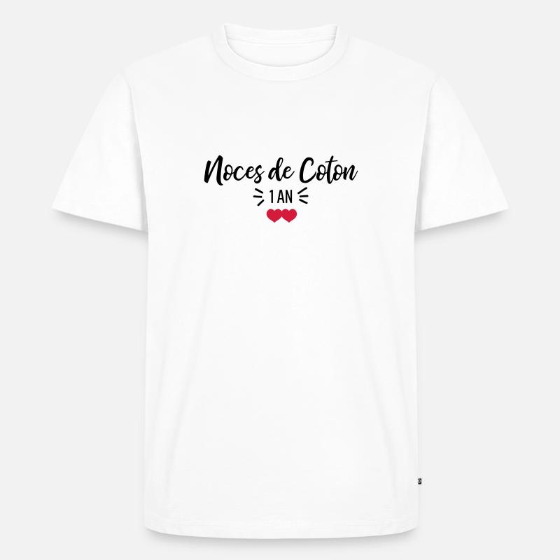 noces de Coton - T-shirt Premium bio Homme - blanc