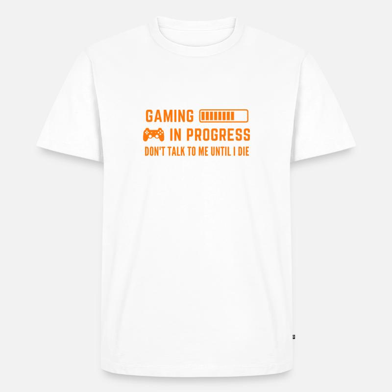 Gaming in Progress - Männer Premium Bio T-Shirt - Weiß