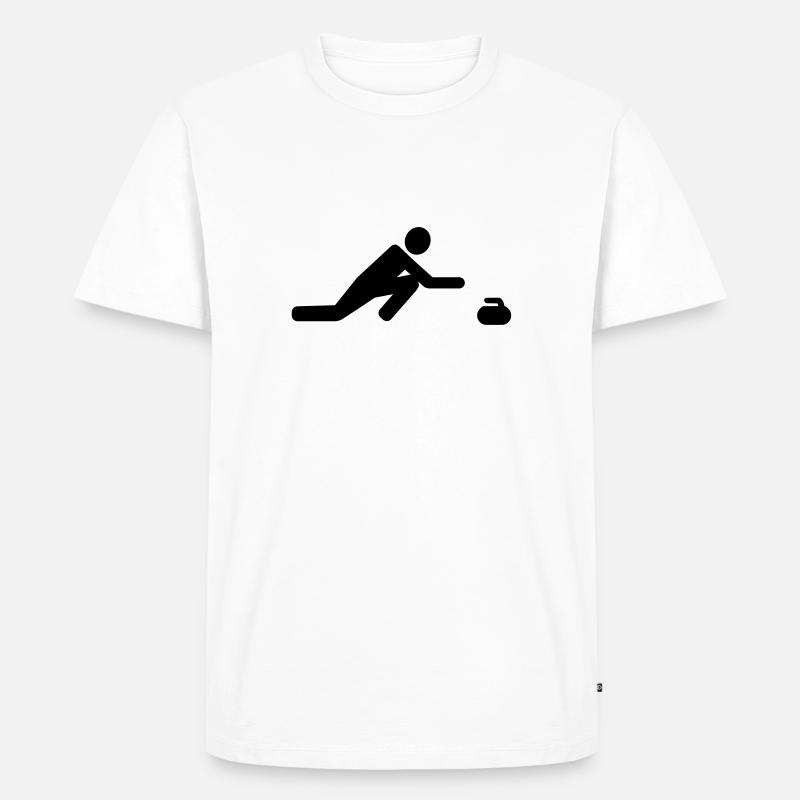 Curling - Männer Premium Bio T-Shirt - Weiß