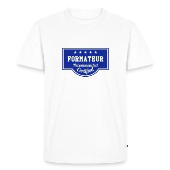 Formateur / Formatrice / Formation / Education - T-shirt Premium bio Homme - blanc - Devant - Nico (187cm)
