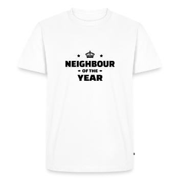 voisin / voisinage / voisine / convivial - T-shirt Premium bio Homme - blanc - Devant - Nico (187cm)