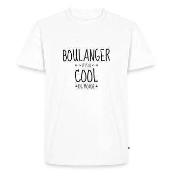 Baker Bakery Boulanger Bäcker Bäckerei Boulangerie - Men's Premium Organic T-Shirt - white - Front - Nico (187cm)