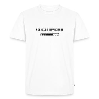 Polyglot In Progress - Men's Premium Organic T-Shirt - white - Front - Nico (187cm)