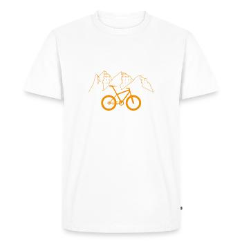 Descente en montagne - T-shirt Premium bio Homme - blanc - Devant - Nico (187cm)