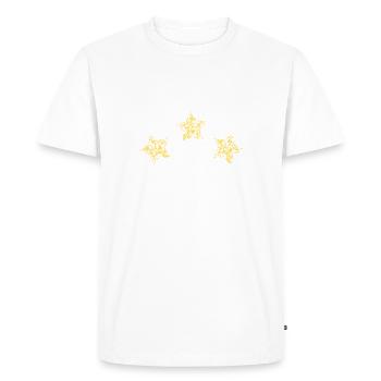 Three golden stars - Men's Premium Organic T-Shirt - white - Front - Nico (187cm)