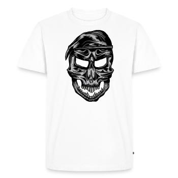 Military Soldiers Skull Beret - Men's Premium Organic T-Shirt - white - Front - Nico (187cm)