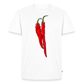 Chili Pepper Hot Chilli Peppers Spicy Food - Men's Premium Organic T-Shirt - white - Front - Nico (187cm)