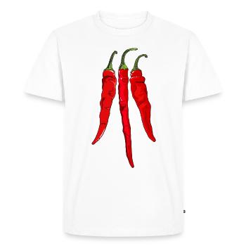 Chili Pepper Hot Chilli Peppers Spicy Food - Men's Premium Organic T-Shirt - white - Front - Nico (187cm)