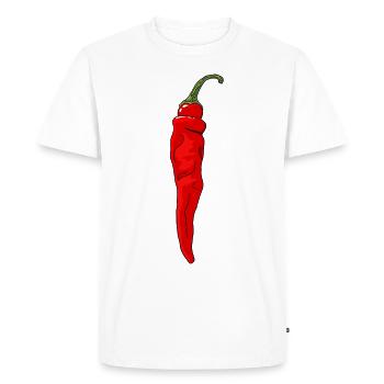 Chili Piment Piment Piment Poivre Paprika Nourriture épicée - T-shirt Premium bio Homme - blanc - Devant - Nico (187cm)
