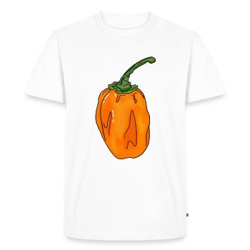 Piment Chili Piment Habanero Manger Sharp - T-shirt Premium bio Homme - blanc - Devant - Nico (187cm)