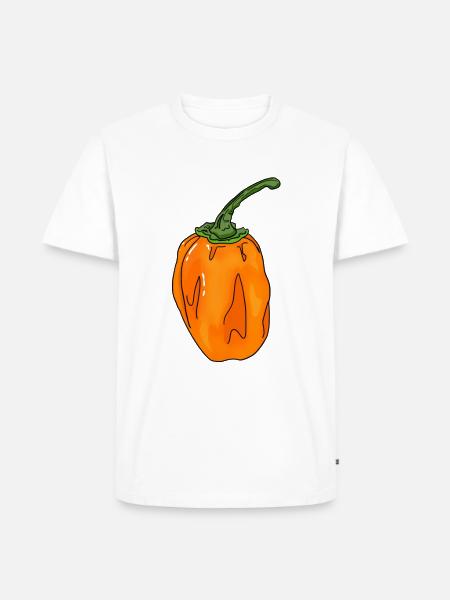 Chili Pepper Chili Pepper Habanero eet scherp - Mannen Premium Bio T-shirt - wit