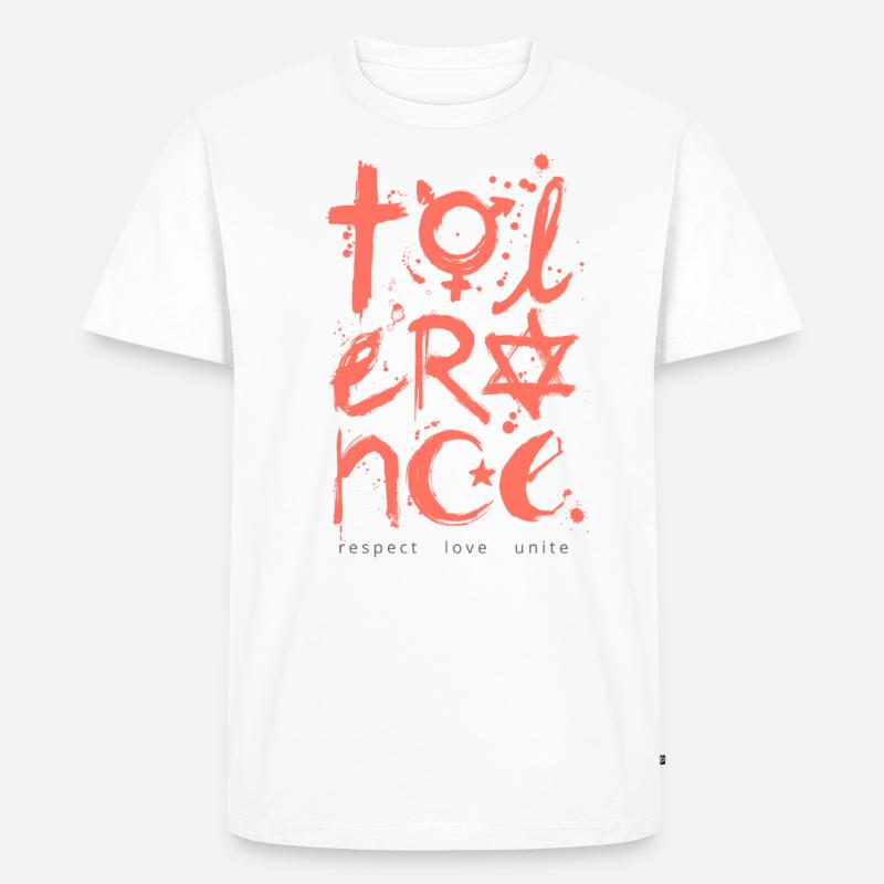 tolerance Artwork - Männer Premium Bio T-Shirt - Weiß