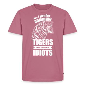 Tiger exotic cat - Men's Premium Organic T-Shirt - mauve - Front - Nico (187cm)