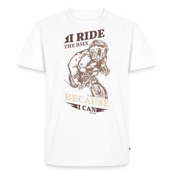 I ride BMX because I can - Men's Premium Organic T-Shirt - white - Front - Nico (187cm)
