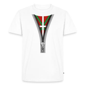 Basque zipper - Men's Premium Organic T-Shirt - white - Front - Nico (187cm)