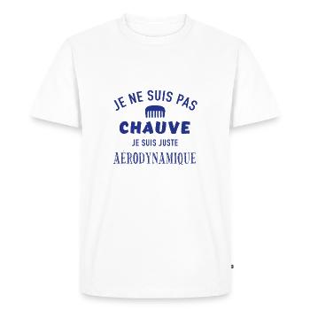 Je ne suis pas chauve je suis aérodynamique - T-shirt Premium bio Homme - blanc - Devant - Nico (187cm)
