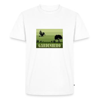 Retro/Vintage Female Garden Hero - Men's Premium Organic T-Shirt - white - Front - Nico (187cm)