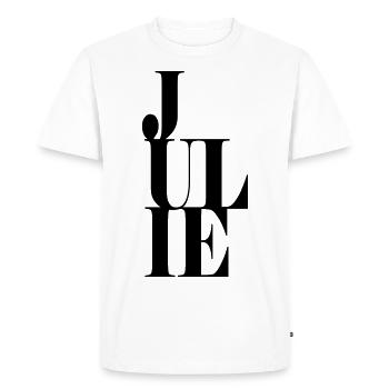 Julie Nom Prénom Police moderne Word Art - T-shirt Premium bio Homme - blanc - Devant - Nico (187cm)
