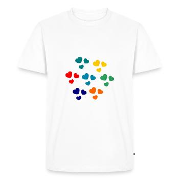 CŒUR. CŒURS. HEART. BISOU. SMACK. BISOUS. - T-shirt Premium bio Homme - blanc - Devant - Nico (187cm)