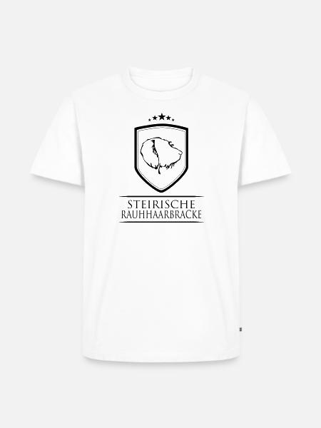 STEIRISCHE RAUHHAARBRACKE WAPPEN - Männer Premium Bio T-Shirt - Weiß