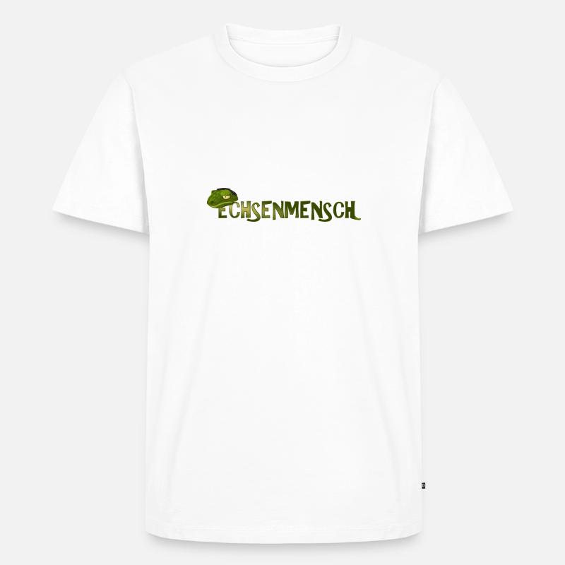 Echsenmensch Echse Reptiloid Spruch - Männer Premium Bio T-Shirt - Weiß