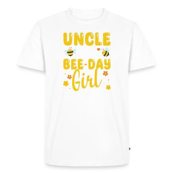 Anniversaire de l’oncle de la fille du jour des abeilles - T-shirt Premium bio Homme - blanc - Devant - Nico (187cm)