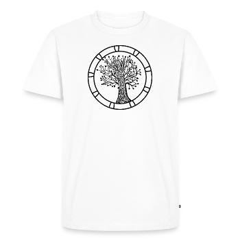 Tree Of Life Mandala Celtique, Vikings, Nordique - T-shirt Premium bio Homme - blanc - Devant - Nico (187cm)