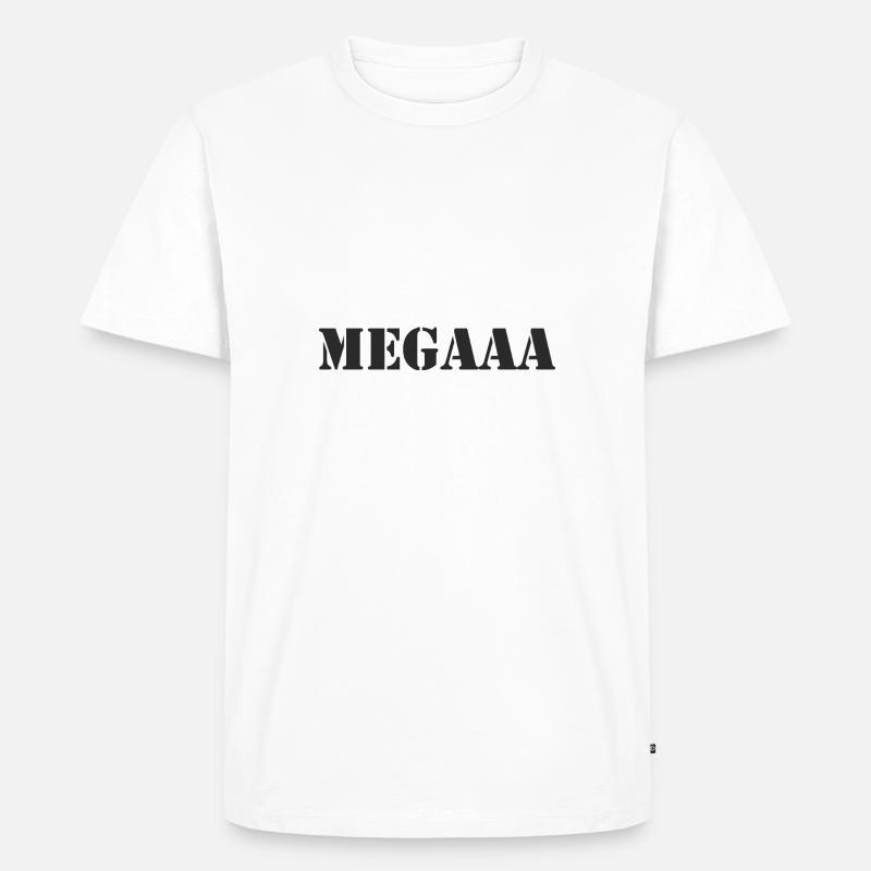 Mega - Männer Premium Bio T-Shirt - Weiß