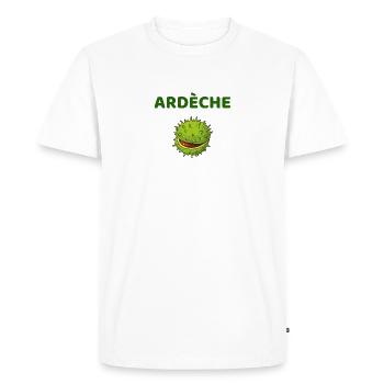 t-shirt ardèche 07 châtaigne cadeau noel - T-shirt Premium bio Homme - blanc - Devant - Nico (187cm)