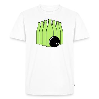 Beer bowling with bowling ball. bichrome. - Men's Premium Organic T-Shirt - white - Front - Nico (187cm)