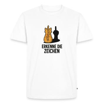 Waving Cat Shadow Cats Recognize the Signs - Men's Premium Organic T-Shirt - white - Front - Nico (187cm)
