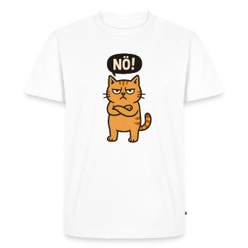 Drôle de chat avec un dicton effronté Non - T-shirt Premium bio Homme - blanc - Devant - Nico (187cm)