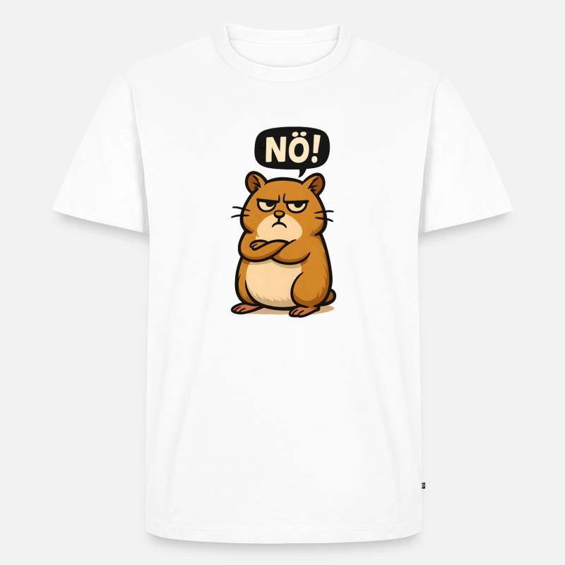 Hamster Einfach Nö Statement Meme - Männer Premium Bio T-Shirt - Weiß