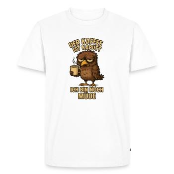 Le café Early Bird Dire drôle - T-shirt Premium bio Homme - blanc - Devant - Nico (187cm)