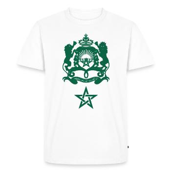 Royaume du Maroc étoile marocaine - T-shirt Premium bio Homme - blanc - Devant - Nico (187cm)