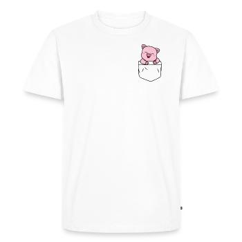 Sac de cochon - cochon dans ma poche - T-shirt Premium bio Homme - blanc - Devant - Nico (187cm)