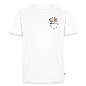 Elephant Bag - Elephant in my pocket - Men's Premium Organic T-Shirt - white - Front - Nico (187cm)