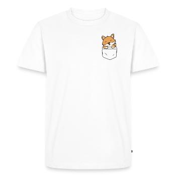 Fox Bag - Fox in my pocket - Men's Premium Organic T-Shirt - white - Front - Nico (187cm)