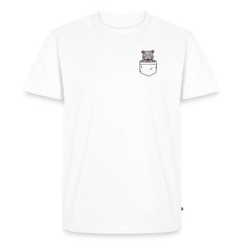 Hippopotames dans la poche - T-shirt Premium bio Homme - blanc - Devant - Nico (187cm)