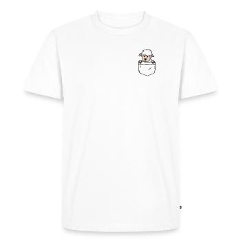 Mouton dans la poche - T-shirt Premium bio Homme - blanc - Devant - Nico (187cm)