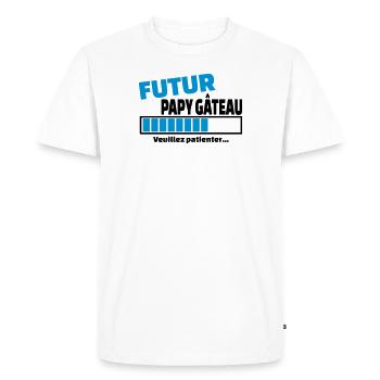 futur papy gâteau - T-shirt Premium bio Homme - blanc - Devant - Nico (187cm)
