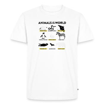 Chemise Animaux Du Monde - T-shirt Premium bio Homme - blanc - Devant - Nico (187cm)