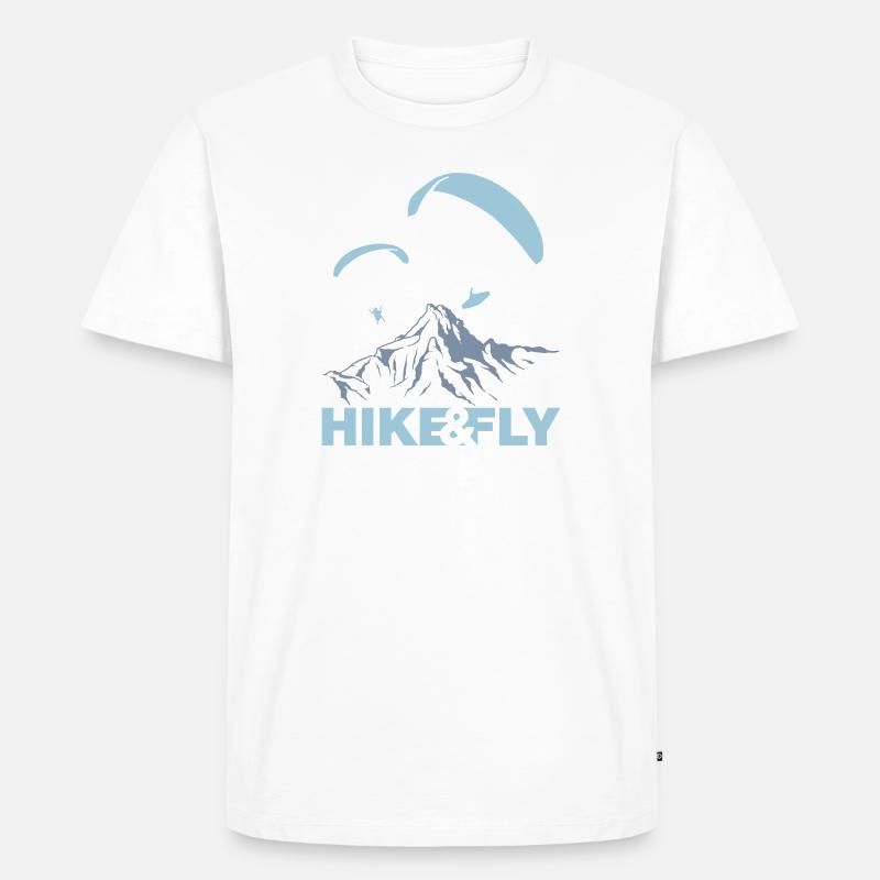 Hike & Fly Gleitschirm Vektor - Männer Premium Bio T-Shirt - Weiß