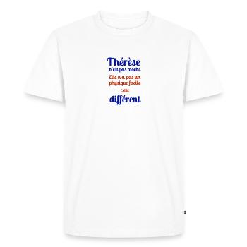 Thérèse - T-shirt Premium bio Homme - blanc - Devant - Nico (187cm)