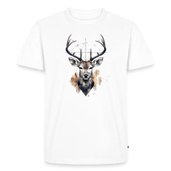 Deer Geometric - Men's Premium Organic T-Shirt - white - Front - Nico (187cm)