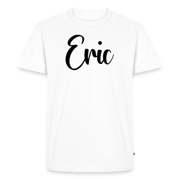 Name - Eric - Men's Premium Organic T-Shirt - white - Front - Nico (187cm)