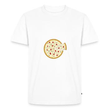 Easily Distracted By Pizza - Men's Premium Organic T-Shirt - white - Front - Nico (187cm)