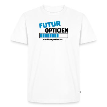 futur opticien - T-shirt Premium bio Homme - blanc - Devant - Nico (187cm)