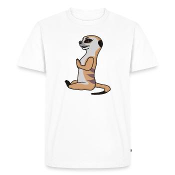 Meerkat Yoga Vector Funny Gift Idea - Men's Premium Organic T-Shirt - white - Front - Nico (187cm)